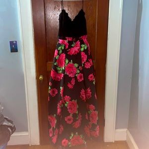 Beautiful long black floral dress